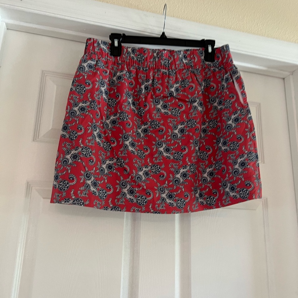 Tommy Hilfiger Red and Blue Floral Mini Skirt With Pockets